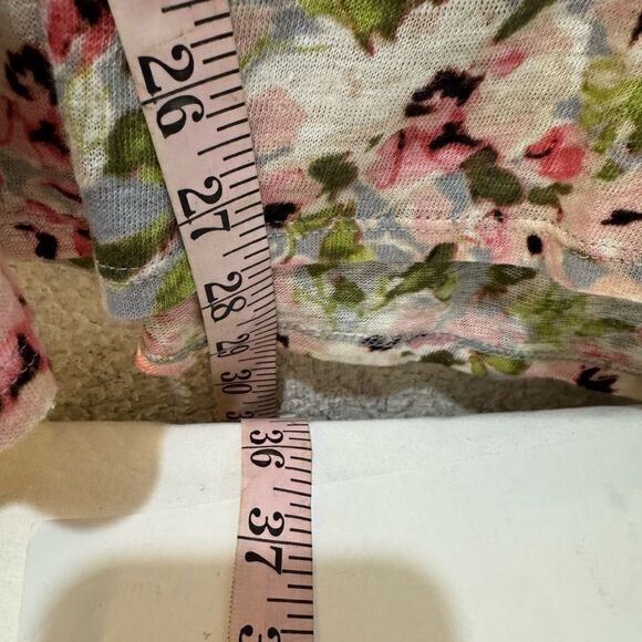 J.Jill Love Linen Floral Tie Keyhole Back 3/4 Sleeve Slubbed Knit Tunic Blouse - Picture 5 of 6